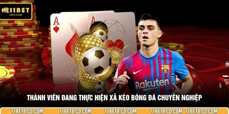 Thành viên đang thực hiện xả kèo bóng đá chuyên nghiệp